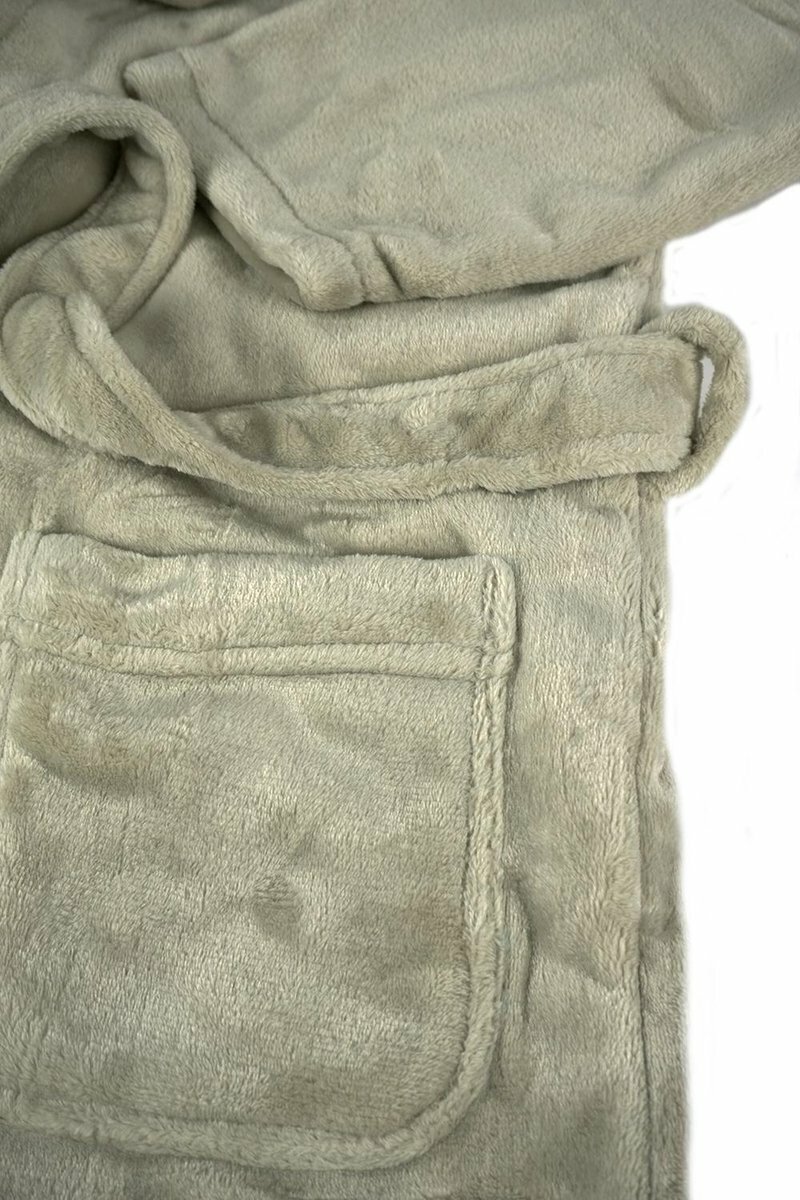 GAEVE | Zest - badjas - heerlijk warm, zacht fleece - Beige - maat L / XL
