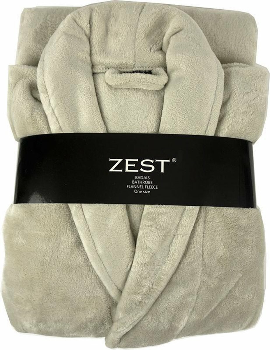 GAEVE | Zest - badjas - heerlijk warm, zacht fleece - Beige - maat L / XL
