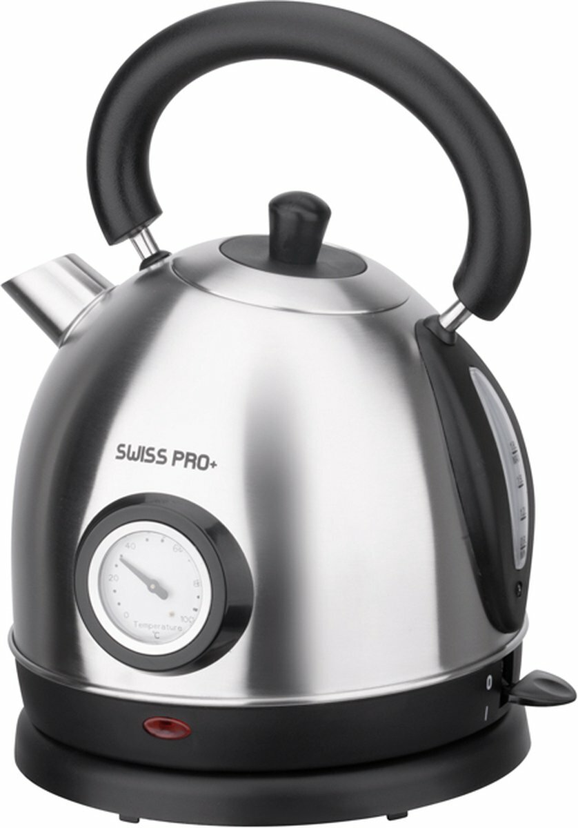 Swiss Pro+ SP-WK2200BS - retro waterkoker 1.8 L - 2200W - Zilver - 1.8 liter