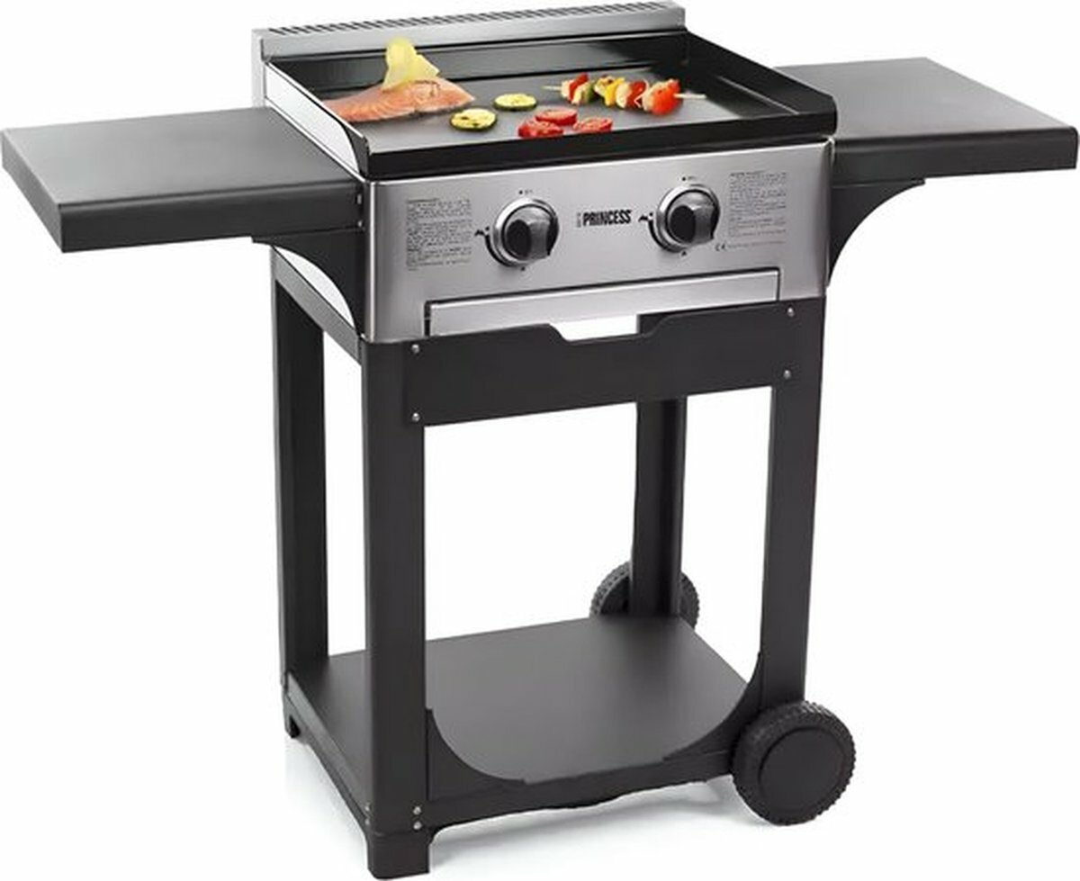 Princess 105055 FR Gasbakplaat met Trolley RVS/Zwart