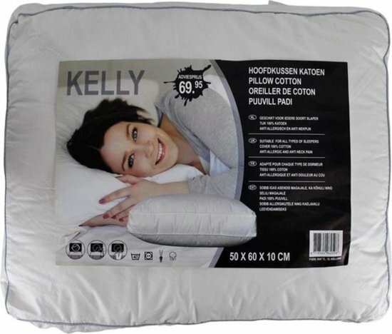 Hoofdkussen Kelly 100% katoen 50x60x10cm