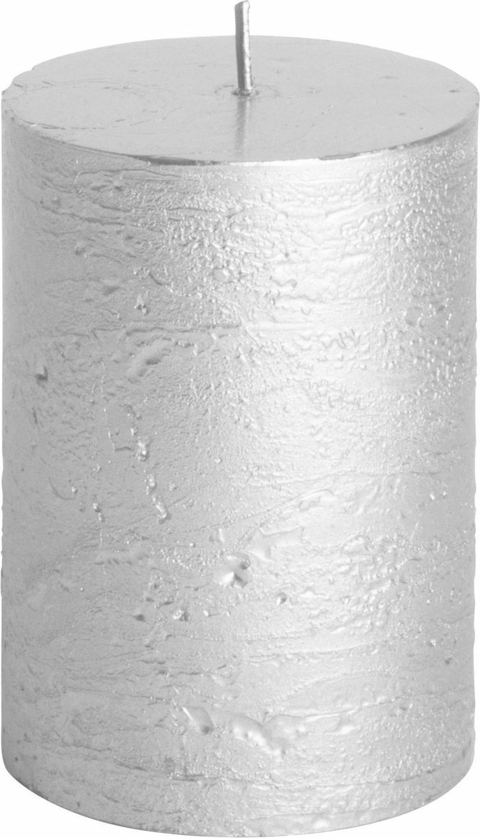 Rustieke kaars ø7x10cm zilver - Gusta®