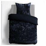 Crushed Zwart Velvet  Fluweel dekbedhoes zwart