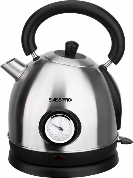 Swiss Pro+ SP-WK2200BS - retro waterkoker 1.8 L - 2200W - Zilver - 1.8 liter