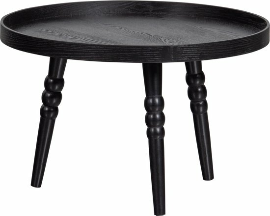 WOOOD Exclusive Ponto Bijzettafel - Hout - Zwart - 45x55x55