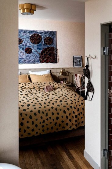 Dindi Home Dekbedovertrek Spotty Spots - 200x220 - 100% katoen - Cognac