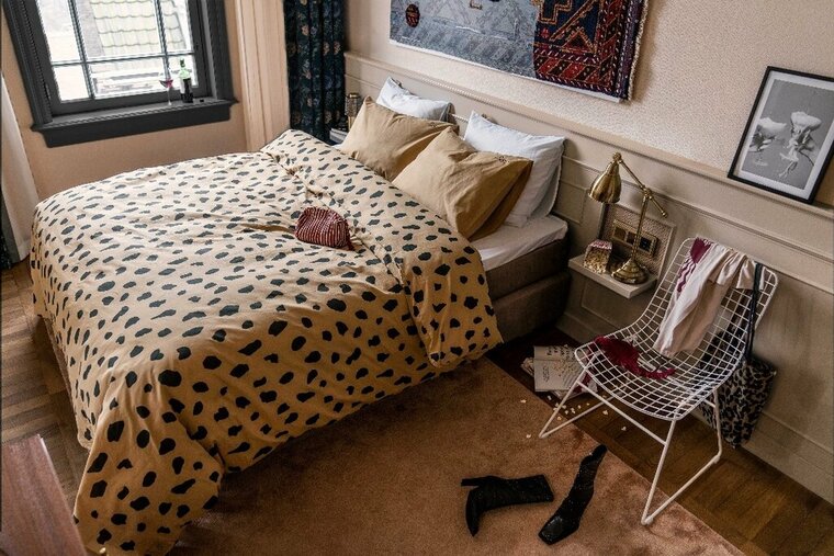 Dindi Home Dekbedovertrek Spotty Spots - 200x220 - 100% katoen - Cognac