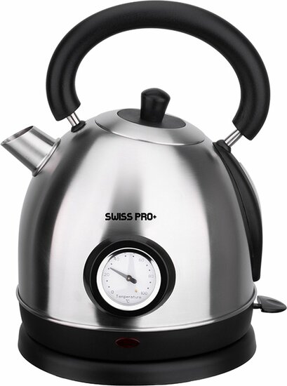 Swiss Pro+ SP-WK2200BS - retro waterkoker 1.8 L - 2200W - Zilver - 1.8 liter
