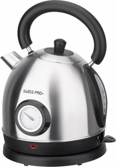 Swiss Pro+ SP-WK2200BS - retro waterkoker 1.8 L - 2200W - Zilver - 1.8 liter
