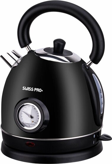 Swiss Pro+ SP-WK2200B | Retro Waterkoker 1.8L | 2200W - Zwart