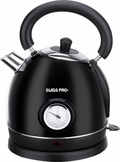 Swiss Pro+ SP-WK2200B | Retro Waterkoker 1.8L | 2200W - Zwart