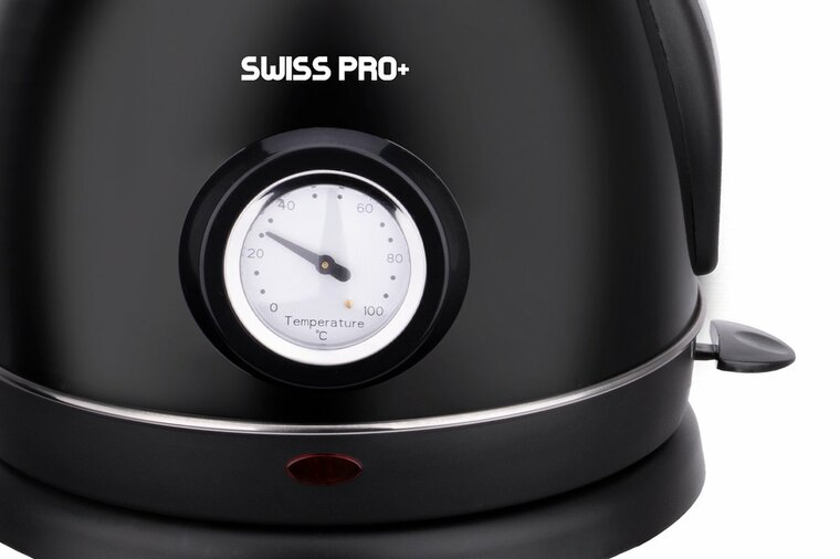 Swiss Pro+ SP-WK2200B | Retro Waterkoker 1.8L | 2200W - Zwart