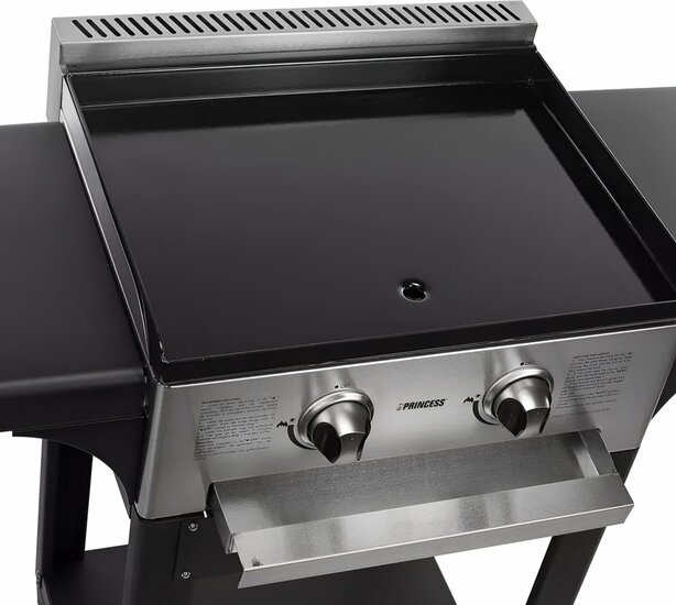 Princess 105055 FR Gasbakplaat met Trolley RVS/Zwart